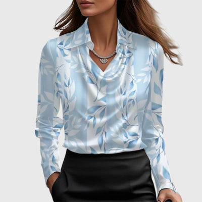 Julia ™ | Blouse avec un éclat luxueux et un col plissé