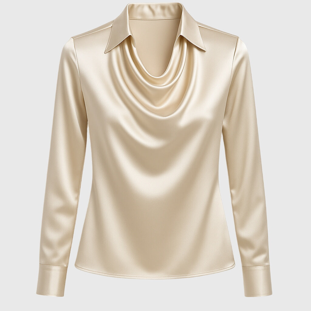 Julia ™ | Blouse avec un éclat luxueux et un col plissé