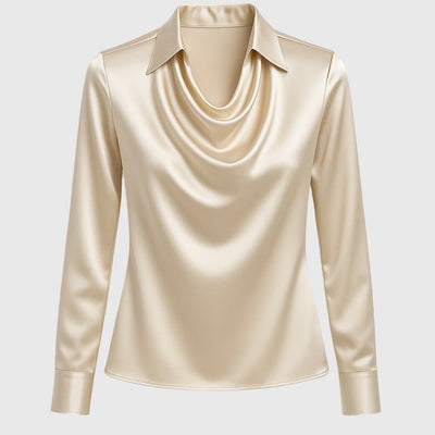 Julia ™ | Blouse avec un éclat luxueux et un col plissé